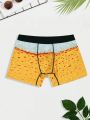 Men Contrast Tape Waistband Boxer Brief