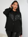 SHEIN CURVE+ Women's Plus Size Shirt With Tassel Decoration