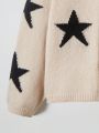 Girls' Star Pattern Cardigan Sweater For Toddler