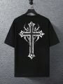 Manfinity Men Plus Cross Print Tee