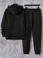 Manfinity Homme Men's Letter Printed Hoodie And Sweatpants Tracksuit Set