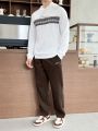 SHEIN Men Letter Patched Detail Drawstring Waist Sweatpants