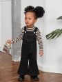 SHEIN Baby Girl Solid Flare Leg Overalls Without Tee