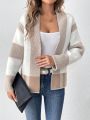 SHEIN Frenchy Dropped Shoulder Striped Cardigan