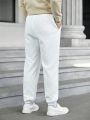 SHEIN Men Letter Patched Drawstring Waist Sweatpants