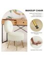 Fumahaus Velvet Makeup Vanity Chair with Back Upholstered Foot Stool Ottoman