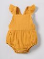 Newborn Baby Ruffle Trim Crisscross Back Bodysuit