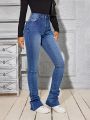 Women'S Pleated Denim Jeans