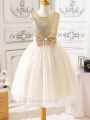 SHEIN Kids CHARMNG Tween Girl Contrast Sequin Bow Front Mesh Hem Party Dress