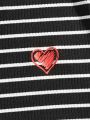 Manfinity Men Striped Heart Print Tee