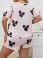 Plus Bow Print PJ Set