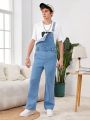 Teenage Boys' Slim Fit Denim Overalls Without Elasticity For Streetwear And Outdoor Activities