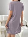 Ladies' Simple Sketch Heart Printed Nightgown