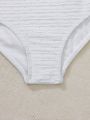 Women'S Textured Fabric Front Knot Split Swimsuit