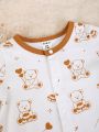 SHEIN Baby Boy 8pcs Cartoon Graphic Bodysuit & Hat & Tee & Pants & Bibs