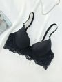 3pcs Lace Trim Underwire Bra