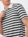 Manfinity Homme Men's Striped Short Sleeve Polo Shirt