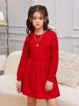 SHEIN Tween Girl Solid Sweater Dress