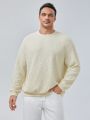 SHEIN Extended Sizes Men Plus Solid Drop Shoulder Sweatshirt