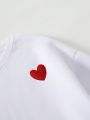 Men's Plus Size Heart Embroidery Thermal Lining Hoodie