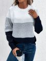 Color Block Raglan Sleeve Sweater