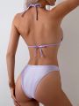 Solid Color Triangle Bikini Set