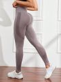 Hollow Out Wideband Waist Sports Leggings