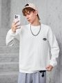 Teen Boys' Casual Sweatshirt With Embroidered Details