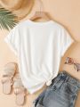 Plus Size Letter Printed T-shirt