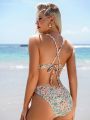 SHEIN Swim Vcay Ladies' Floral Printed Swimwear Set