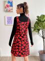 SHEIN Qutie Heart Print Dress Without Tee