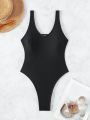 SHEIN Swim SXY Solid Color One-piece Swimsuit