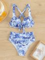 SHEIN Swim BohoFeel Women's Floral Print Swimsuit Set