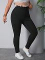 SHEIN VCAY Plus Size Women'S Slim-Fit Denim Pants With Back Pockets