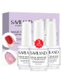 Saviland (3 PACK) Gel Nail Polish Remover, Soak-off Gel Remover for Nails Within 3-6 Minutes - Quick & Easy - Dip Powder Removal, No Need For Foil, Soaking Or Wrapping