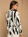 SHEIN BIZwear Random Printed Long Sleeve Shirt