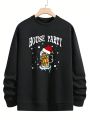 Manfinity Homme Men's Loose Fit Christmas Printed Drop Shoulder Sweatshirt