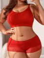 Plus Size Solid Color Wireless Bra