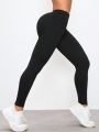 SHEIN Yoga High Street Solid Color Sports Leggings