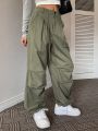 Dazy Star Solid Color Parachute Pants