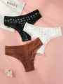 3pack Ditsy Floral Print Contrast Lace Panty