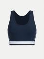 Teen Girl Contrast Tape Sports Bra