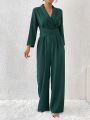 SHEIN Frenchy Women's Casual Jumpsuit With Shawl Collar