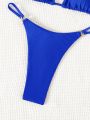 Women's Round Ring Connected Bikini Set With Triangle Cup Separated Design