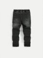 SHEIN Young Boy Thermal Lined Drawstring Waist Jeans