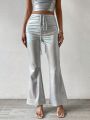 SHEIN BAE Women's Fashionable Loose Fit Sequin Wide Leg Pants