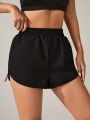 SHEIN Yoga Basic Women's Side Drawstring Athletic Shorts