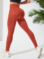 Solid Tummy Control Sports Leggings