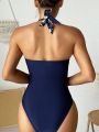 Women'S Floral Printed Sexy One-Piece Swimsuit