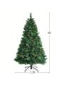 Costway 6ft Pre-lit Hinged Artificial Christmas Tree w/ Pine Cones & Red Berries